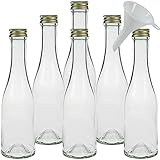 mikken 6 kleine Glasflaschen 200ml Likörflaschen zum befüllen + 1 Trichter