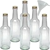 mikken 6 kleine Glasflaschen 250ml Likörflaschen zum befüllen + 1 Trichter