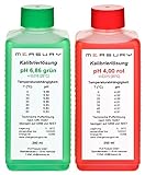 Measury pH Kalibrierlösung 4.00 und 6.86, pH Pufferlösung je 250ml, Eichlösung Rot/Grün, Kalibrierflüssigkeit Set Eichflüssigkeit