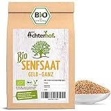 Bio Senfsamen Senfsaat Senfkörner (500g) ganz gelb auch weiß genannt vom-Achterhof ideal zur Senf-Herstellung