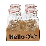 HELLO PEARL Mason Jar Classic Swing – 1000ml 4er Set | hochwertige Bügelverschlussgläser ​zum Fermentieren & einkochen, Aufbewahrung von Lebensmittel mit dem Vintage Glasbehälter